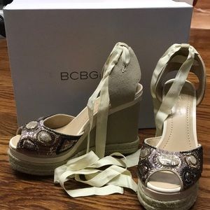 BCBG Jeweled Wedges